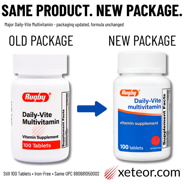 Rugby Daily-Vite Multivitamin - 100 Tablets | One A Day Essential