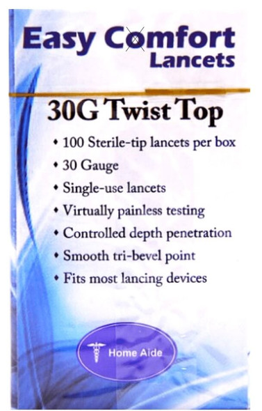  Easy Comfort 30 Gauge Twist Top Lancets - 100 Count Side Information