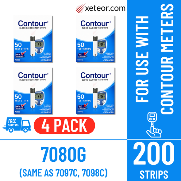Bayer Ascensia Contour 50 Blood Glucose Test Strips (4 Pack with free shipping) - 7080G