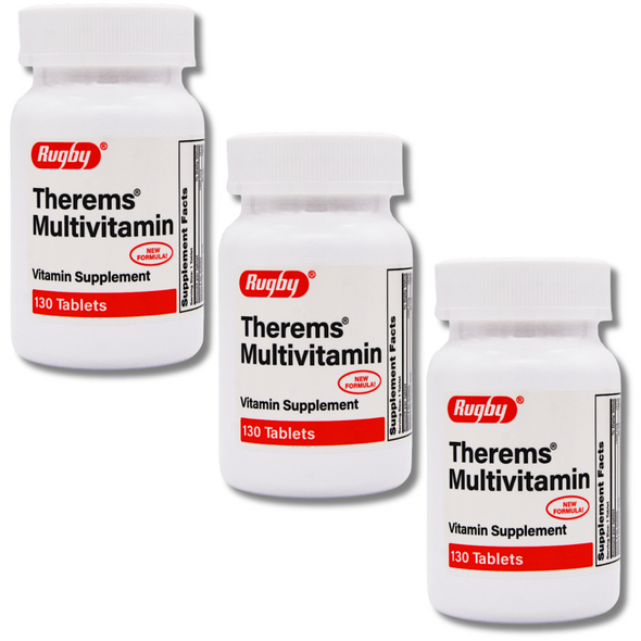 Rugby Therems Multivitamin - 130 Tablets | Theragran-M (3 Pack)