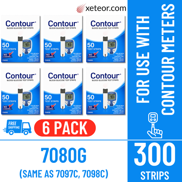 Bayer Ascensia Contour 50 Blood Glucose Test Strips (6 Pack with free shipping) - 7080G