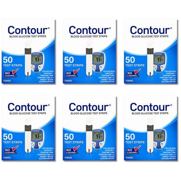 Bayer Ascensia Contour 50 Blood Glucose Test Strips (6 Pack) - 7080G