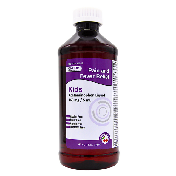 Oncor Kids Acetaminophen Liquid 160 mg/5 mL – 16 fl oz | Compare to Children’s Tylenol