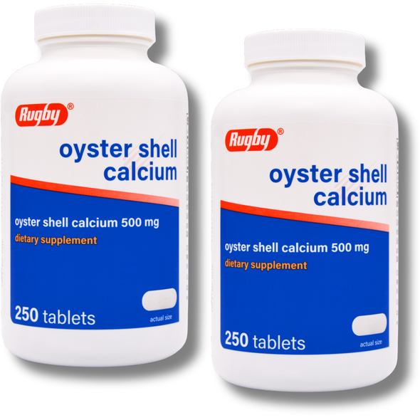 Rugby Oyster Shell Calcium 500 mg - 250 Tablets | Os-Cal (2 Pack)