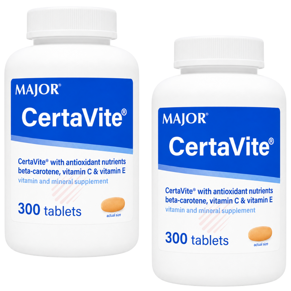 Major CertaVite with Antioxidants – 600 Tablets (2 Bottles) | Theragran-M Generic Multivitamin - new bottles