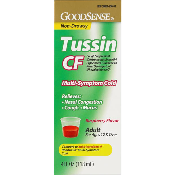 GoodSense Tussin CF Cough Syrup - Compare to Robitussin Multi-Symptom Cold