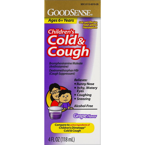 GoodSense Children's Cold & Cough Grape Flavor - 4 fl oz | Compare to Children's Dimetapp Cold & Cough