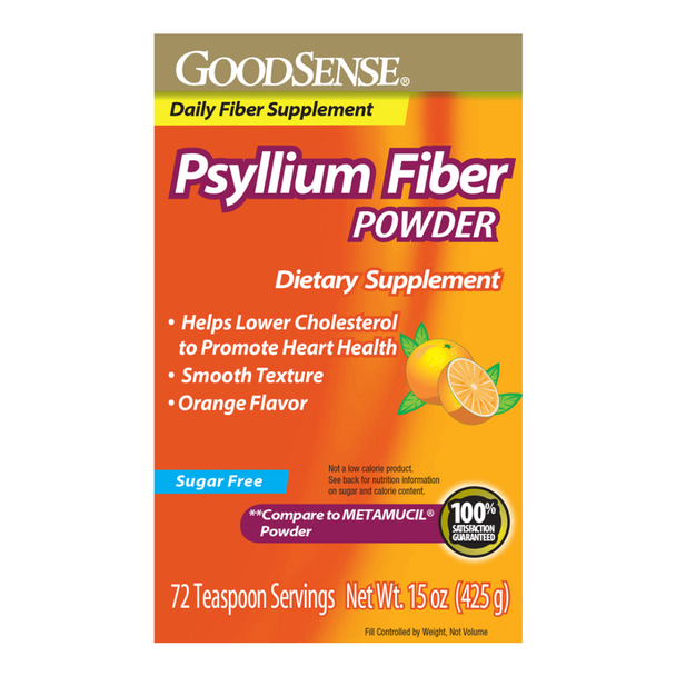 GoodSense Psyllium Fiber Powder Sugar Free – 15 oz | Compare to Metamucil