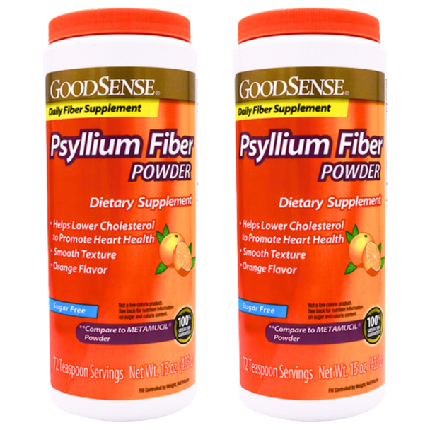 GoodSense Psyllium Fiber Powder Sugar Free – 15 oz - 2 Pack