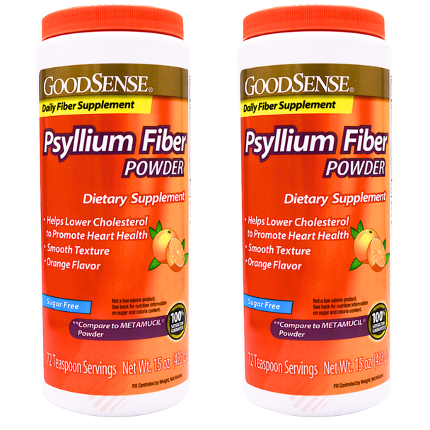 GoodSense Psyllium Fiber Powder Sugar Free – 15 oz - 2 Pack