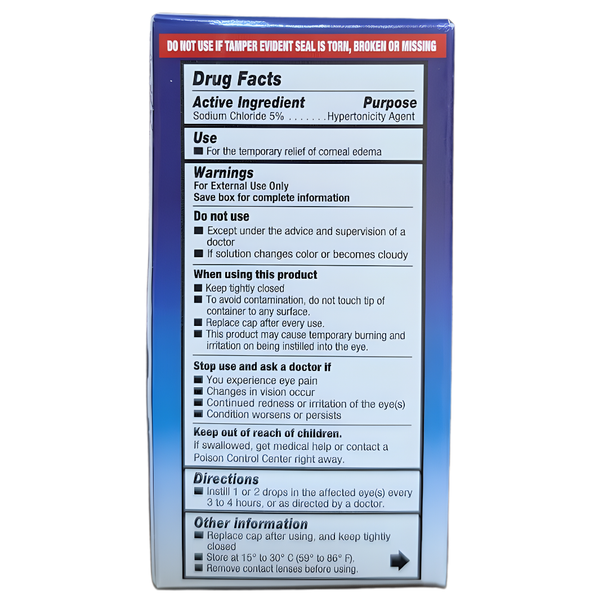 Reliable-1 Sodium Chloride 5% Drug Facts label - Active ingredients and directions for use