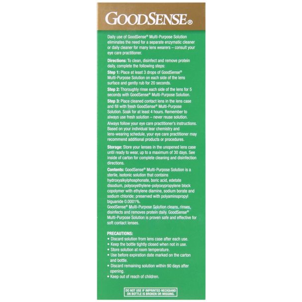 Directions for Use GoodSense Multi-Purpose Solution - How to Clean, Rinse, and Disinfect Soft Contact Lenses