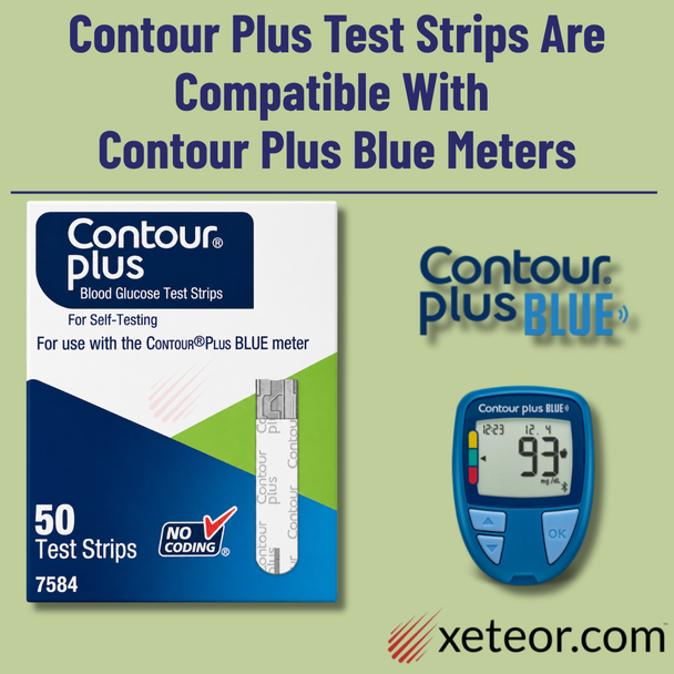 Ascensia Contour Plus Test Strips are compatible with Contour Plus Blue Meters