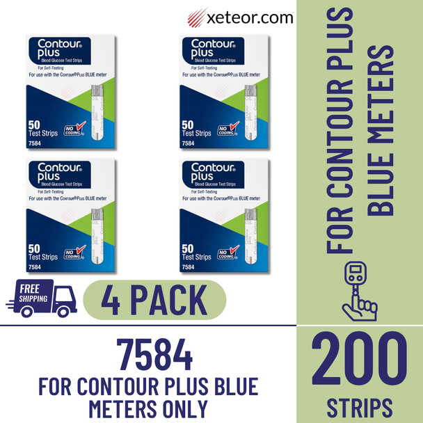 Ascensia Contour Plus 7584 - 200 Test Strips with free shipping