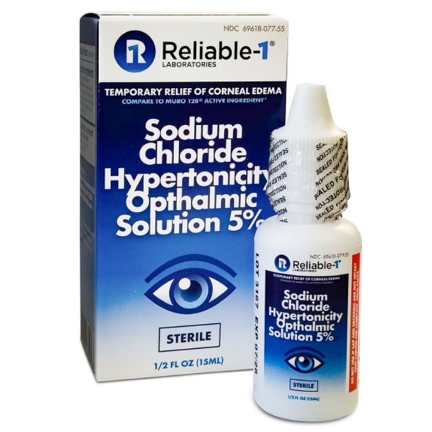 Reliable 1 Sodium Chloride Solution box and bottle