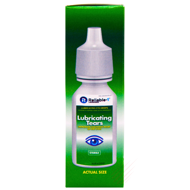 Reliable 1 Lubricating Tears Eye Drops – 0.5 fl oz  Compare to Refresh Tears Bottle Size and Look
