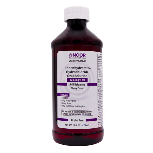Oncor Diphenhydramine Hydrochloride Oral Cherry Flavored Solution - 16 fl oz - Alcohol Free