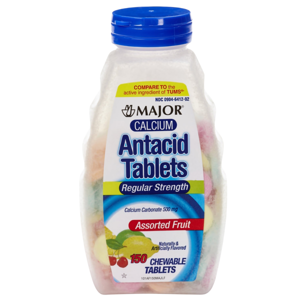 Major Antacid Tablets 500 mg Assorted Fruit Flavor – 150 Chewable Tablets | Tums®