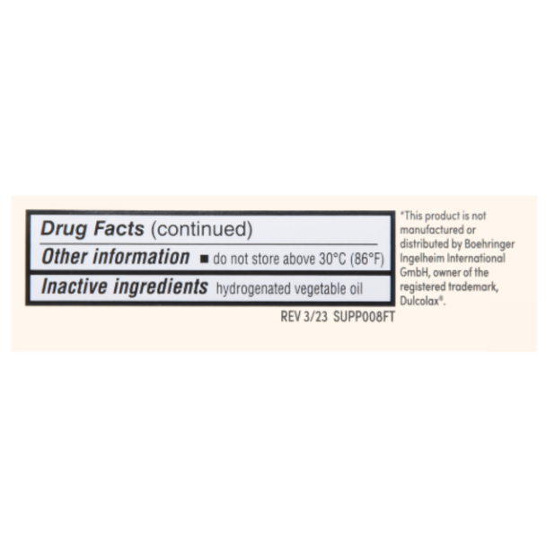 Foster & Thrive Gentle Laxative Bisacodyl 10 mg - 8 Suppositories | Compare to Dulcolax Suppositories - Inactive Ingredients