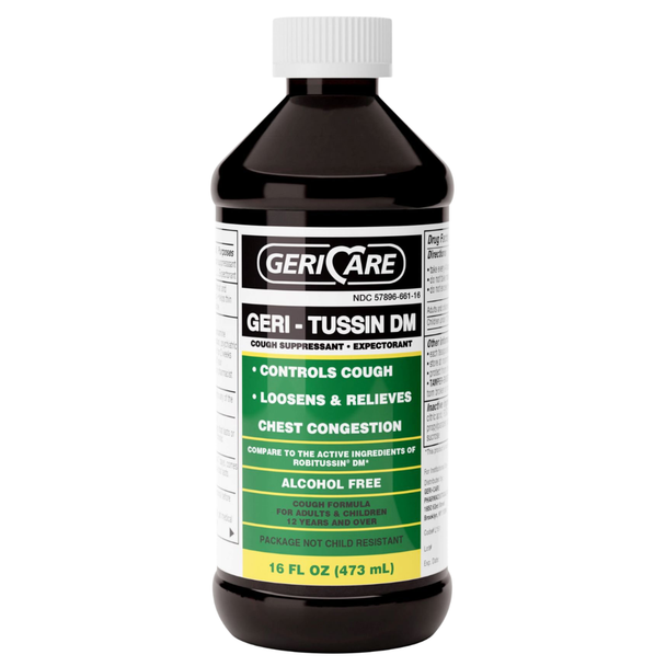 Geri-Care Geri-Tussin DM Cough Syrup – 16 fl oz | Compare to Robitussin DM