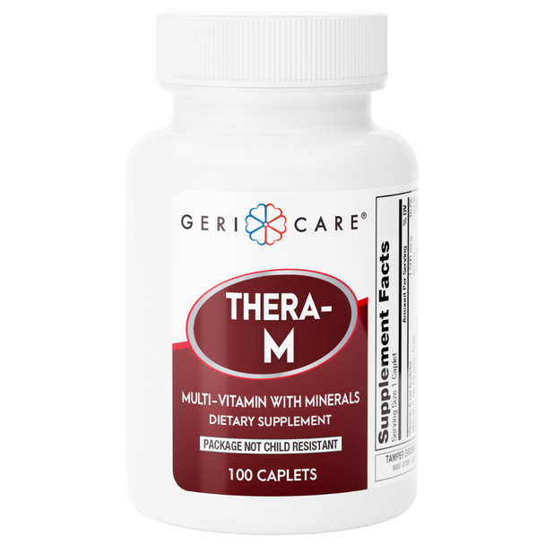 Geri-Care Thera-M Multivitamin with Minerals - 100 Caplets | Compare to Theragran-M