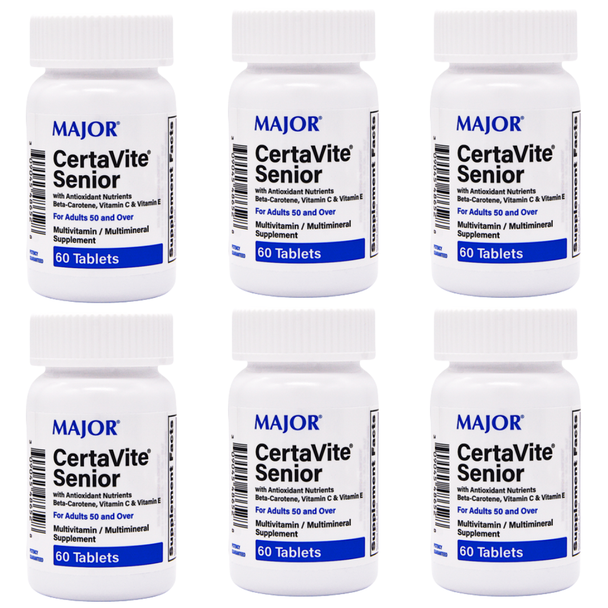 Major CertaVite Senior Multivitamin - 60 Tablets | Theragran-M (6 Pack)