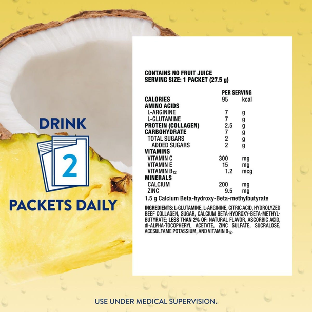 Juven Wound Healing Nutritional Powder Pineapple Coconut Flavor - 0.97 oz - Nutritional Information