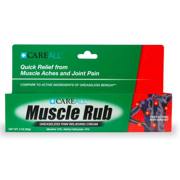 Care All Muscle Rub Cream - 3 oz | Compare to Greaseless Bengay Front of the Box