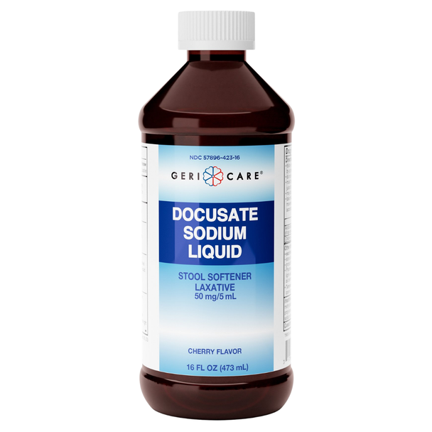 Geri-Care Docusate Sodium Liquid 50 mg / 5 ml Stool Softener Cherry - 16 Fl Oz
