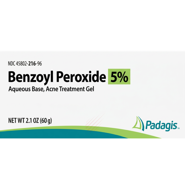 Perrigo Benzoyl Peroxide 5% Acne Treatment Gel 2.1 oz box front