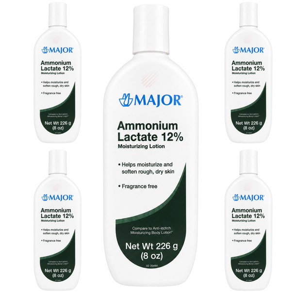 Major Ammonium Lactate 12% Moisturizing Lotion  8 oz - Compare to Amlactin (5 Pack)