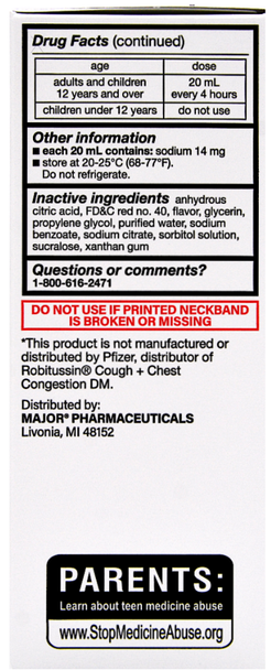 Major Robafen DM Raspberry Flavor Non-Drowsy - 4 Fl Oz (Robitussin DM) Drug Facts Continued