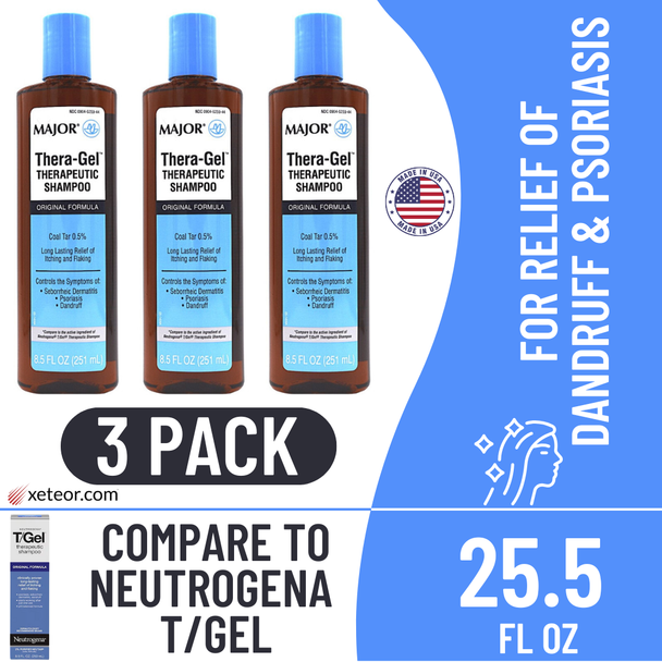 Major Thera-Gel Coal Tar Shampoo - 3 Pack