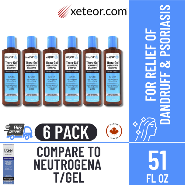 Major Thera-Gel Coal Tar Shampoo - 6 Pack