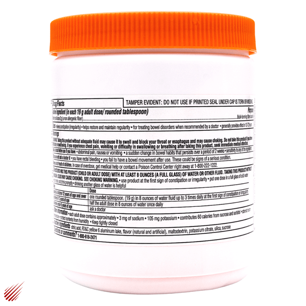 Major Fiber Powder Therapy Methylcellulose Orange Flavor - 16oz (Citrucel) Drug Facts on Bottle 