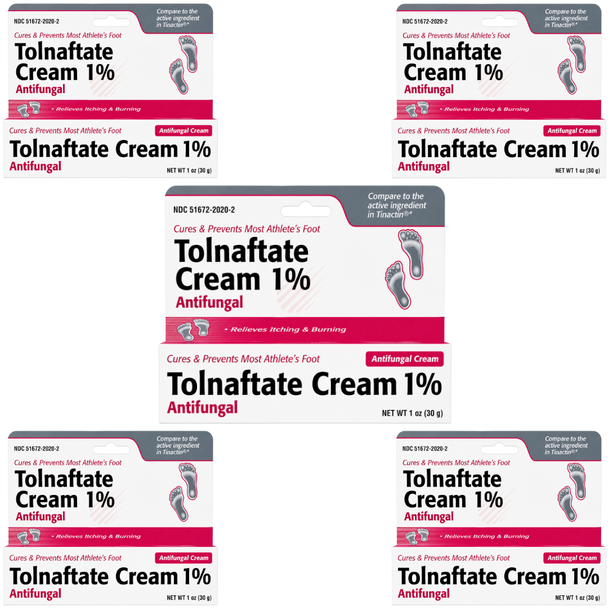 Taro Tolnaftate Cream 1% - 1 oz | Compare to Tinactin (5 Pack)