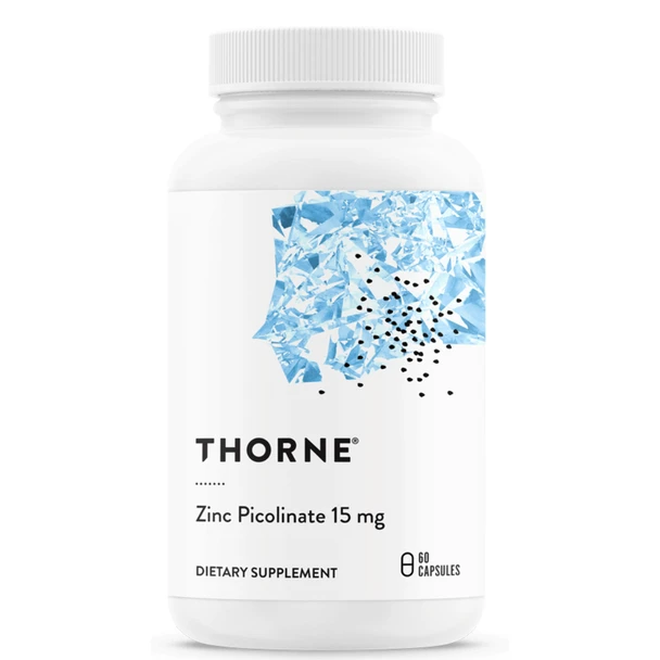 Thorne Zinc Picolinate 15 mg dietary supplement, 60 capsules