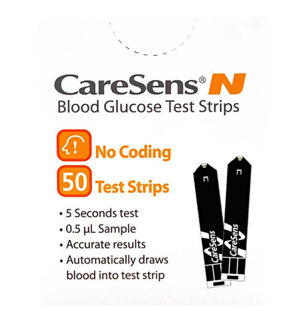 CareSens N Blood Glucose Test Strips - 50 Test Strips (5 Pack)