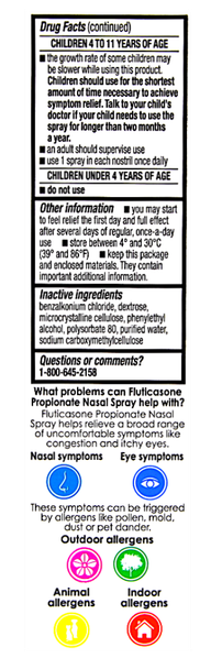 Rugby Fluticasone Nasal Spray - 60 metered sprays (Flonase) Side of the box

