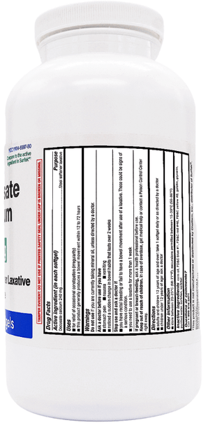 Major Docusate Calcium Stool Softener 240 mg - 1000 Softgels (Surfak) Drug Facts