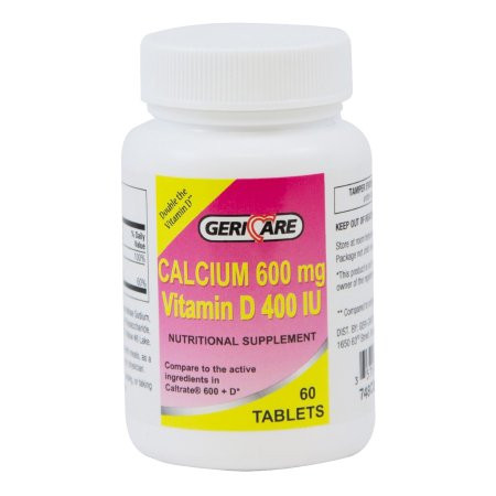 Joint Health Supplement Geri-Care® Calcium / Vitamin D 600 mg - 400 IU Strength 60 Tablets Bottle