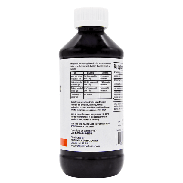Rugby Senna Leaf Extract Syrup 176mg/5mL Dietary Supplement - 8 Fl Oz Uses