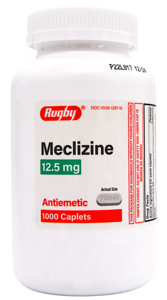 Rugby Meclizine 12.5 mg - 1000 Caplets