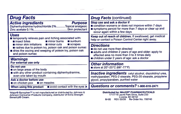Major Banophen Anti-Itch Cream 2% - 1 oz | Benadryl Cream (5 Pack)