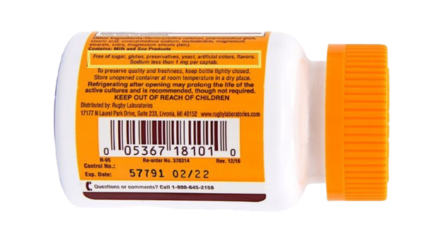  Rugby Acidophilus Extra Strength Dietary Supplement Gluten Free