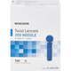 McKesson Twist Lancets 30 Gauge Needle - 100 Lancets - front and top of the box