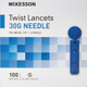 McKesson Twist Lancets 30 Gauge Needle - 100 Lancets - front of the box