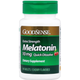 Front view of a GoodSense Extra Strength Melatonin 10 mg Quick Dissolve dietary supplement bottle, cherry flavor, containing 90 tablets on a clean white background.