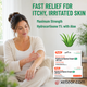 Woman applying Rugby Hydrocortisone Cream 1% with Aloe to her arm for temporary relief of itchy, irritated skin