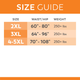 Tranquility bariatric brief size guide showing 2XL, 3XL and 4–5XL waist and hip ranges